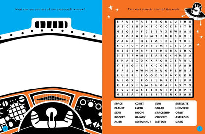 Brain Boosters Space Puzzles (with neon colors) Learning Activity Book for Kids by Vicky Barker